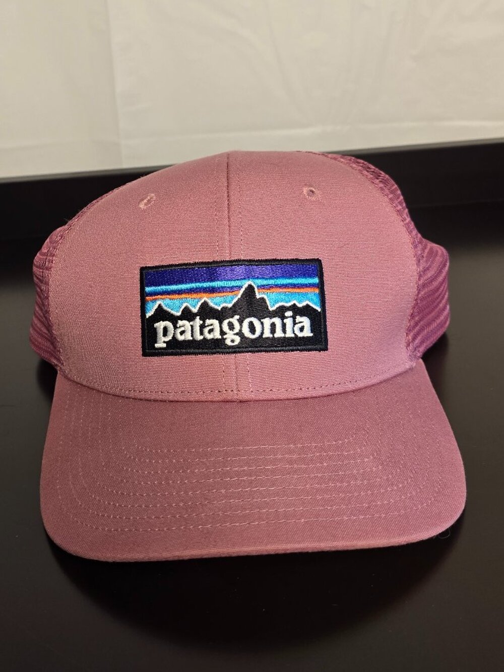 Patagonia Pink Dulse Mauve P-6 Logo Trucker Hat